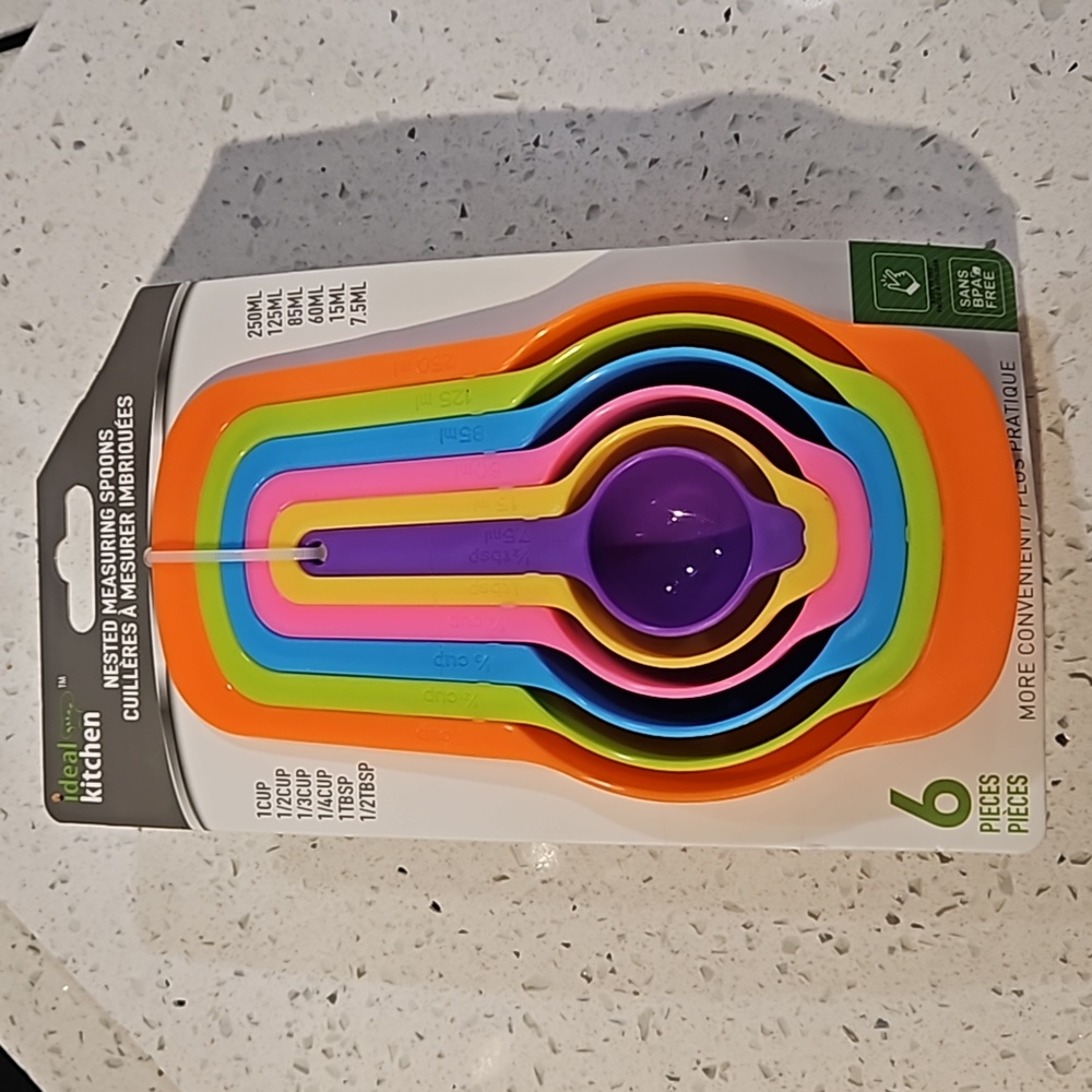 6 PC COLORFUL NESTED MEASURING SPOONS